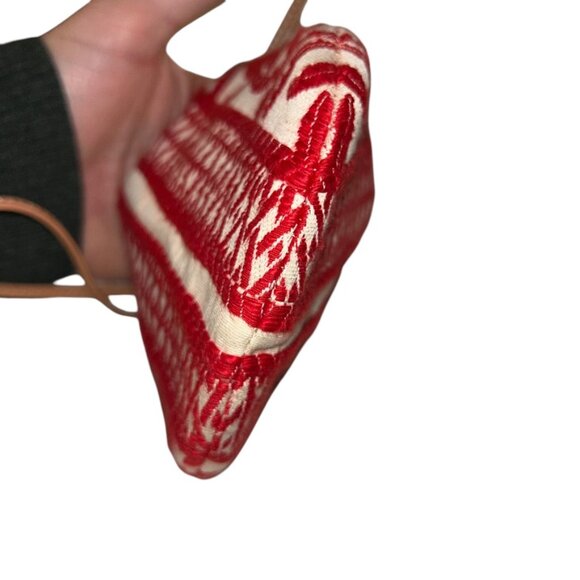 Kate Spade New York red white embroidered cinch leather strps mini pouch… - Picture 7 of 7